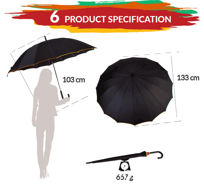 Regenbogen Oversize Hand öffnen gerader Regenschirm Rainbow Oversize Hand Open Straight Umbrella